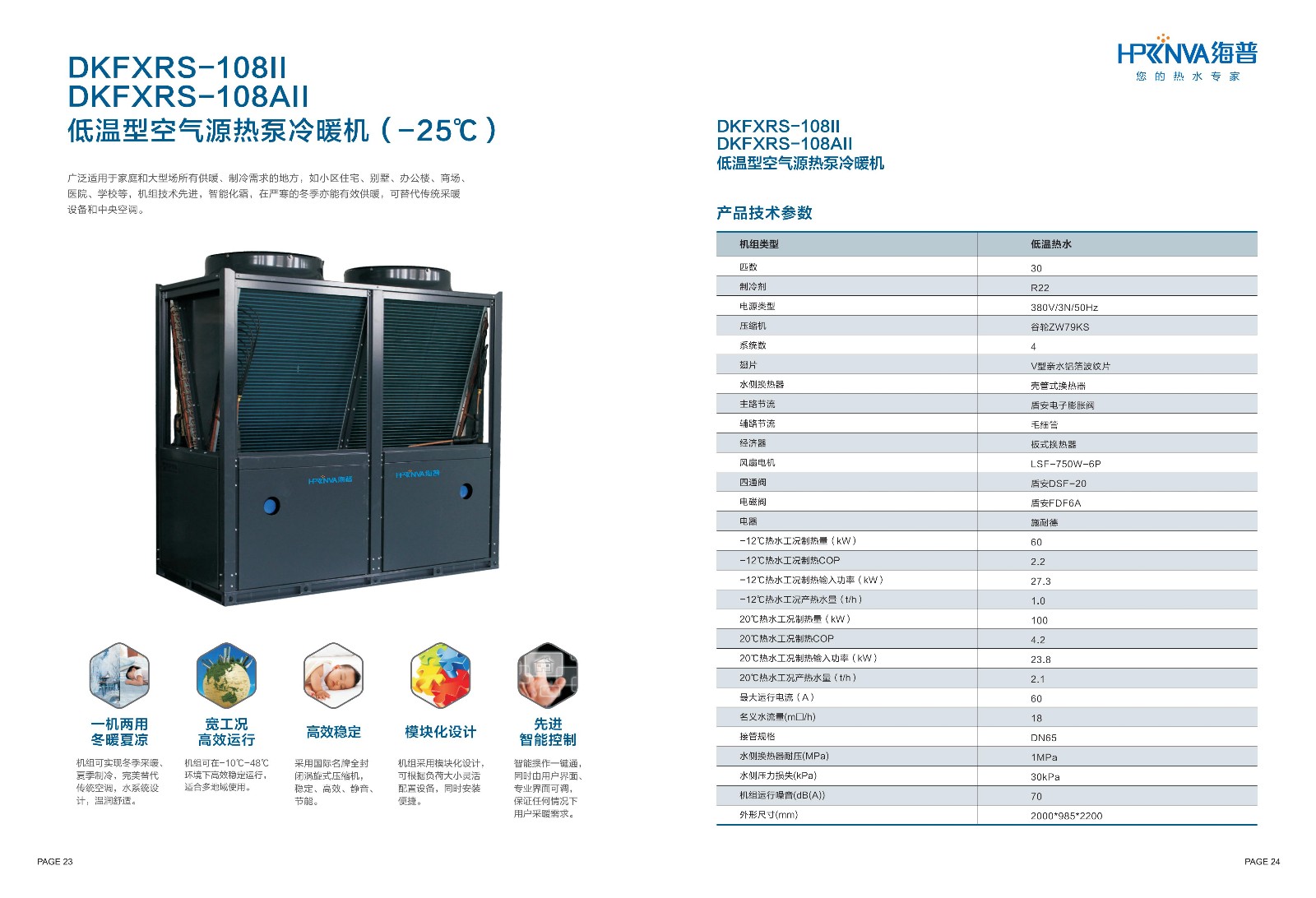 DKFXRS-108Ⅱ DKFXRS-108AⅡ低溫型空氣源熱泵冷暖機1